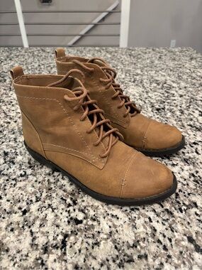 Sam & Libby Ankle Lace Up Boots Brown Sz 8.5